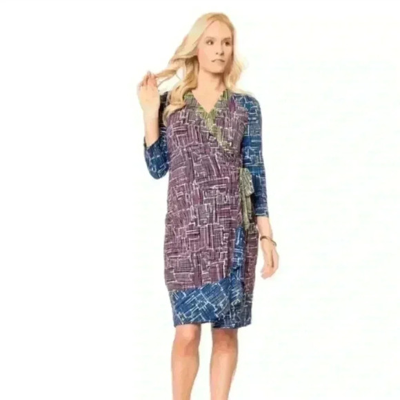 BCBGMaxAzria Adele Wrap Dress Size L - Picture 1 of 13